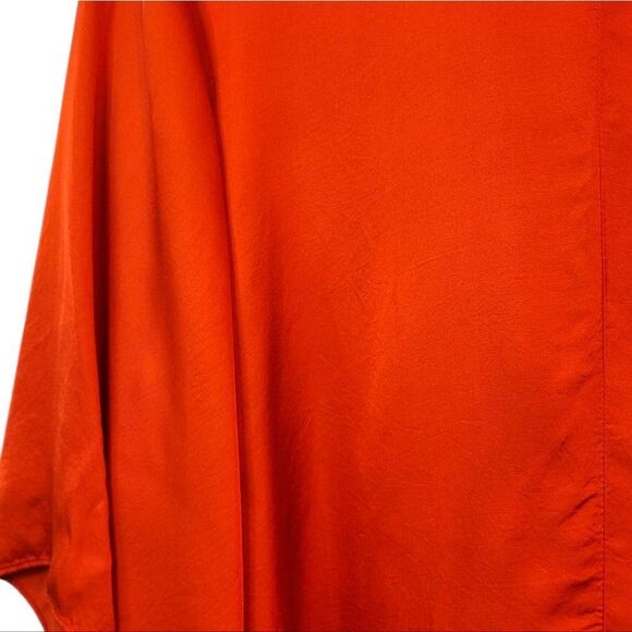 Lane Bryant Women's Red Flowy Sleeve Satin Blouse Size 20 - Picture 4 of 6